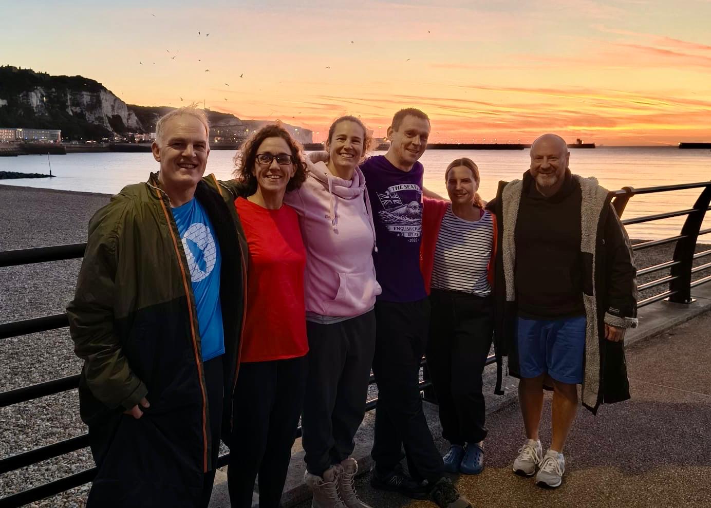 The Relay Rebels team ready for their English Channel swim